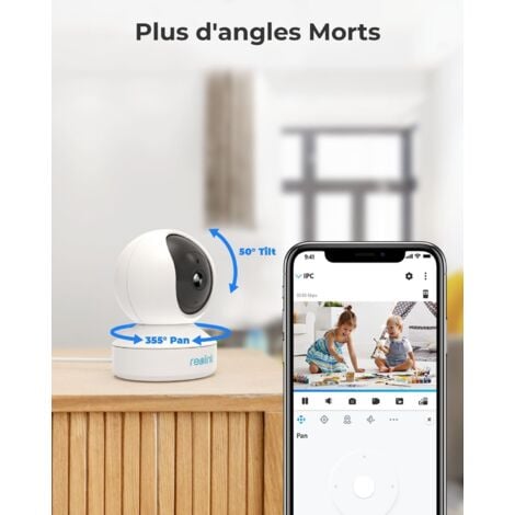 Reolink 3MP Caméra Surveillance 2,4GHz WiFi Interieur, Pan & Tilt, Moniteur sans fil pour Bébé Vision Nocturne, Détection de Mouvement, Audio Bidirectionnel