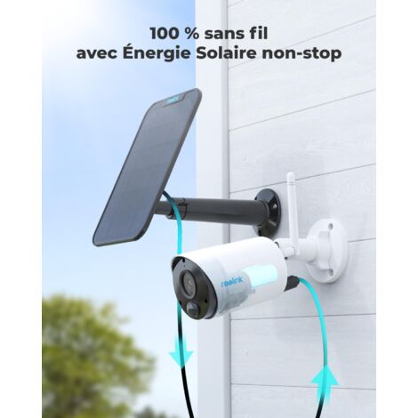 Surveillance Sans Fil Caméra Extérieur Reolink Argus 3 Pro Solaire - 5MP WiFi Bi-Bande - Détection Personne/Véhicule - Vision Nuit Couleur Caméra Extérieure Solaire