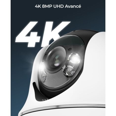 Reolink 4K 8MP Caméra Surveillance WiFi 2,4/ 5 GHz sur Batterie  Exterieure, Vision Nocturne Couleur , 355° Pan & 140° Tilt, Détection Intelligente, +Reolink Solar Panel 2