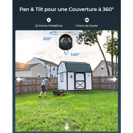 Reolink 4K 8MP Caméra Surveillance WiFi 2,4/ 5 GHz sur Batterie  Exterieure, Vision Nocturne Couleur , 355° Pan & 140° Tilt, Détection Intelligente, +Reolink Solar Panel 2