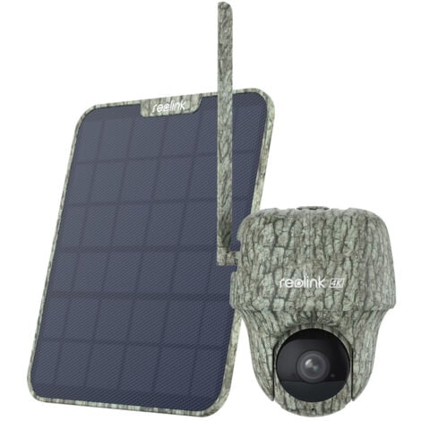 Reolink 4K 8MP 4G LTE Caméra Surveillance sur Batterie Exterieur, 360° Vue, Pan&Tilt, Détection de l'animal, Vision nocturne sans reflet, Audio Bidirectionnel, Carte SD 32 Go, Go Ranger PT+Panneau Sol