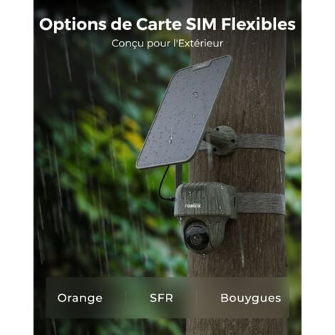 Reolink 4K 8MP 4G LTE Caméra Surveillance sur Batterie Exterieur, 360° Vue, Pan&Tilt, Détection de l'animal, Vision nocturne sans reflet, Audio Bidirectionnel, Carte SD 32 Go, Go Ranger PT+Panneau Sol