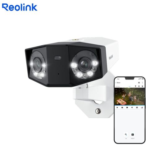 Reolink 8K 16MP Caméra Surveillance Extérieure PoE, Vue 180° & Double Objectif, Suivi Mouvement, Détection Personne/Véhicule/Animal, Audio Bidirectionnel, Vision Nocturne Couleur, Duo 3 PoE