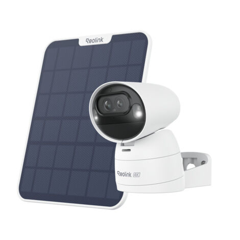 Reolink – Caméra de surveillance 4K 8MP WiFi double bande – Vision nocturne couleur jusqu'à 15m – Détection automatique personnes/véhicules – Panneau solaire inclus