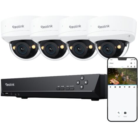 Reolink – Kit de vidéosurveillance 8CH avec NVR 2To – 4 caméras 8MP PoE – Vision nocturne couleur – Détection intelligente – Résistance IP67