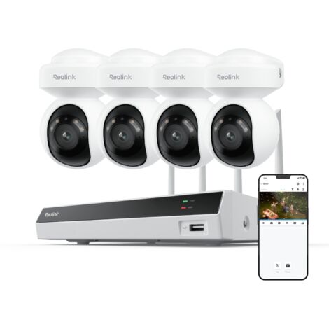 Reolink – Système de surveillance extérieur 4K 8 canaux NVR PoE – Couverture 360° avec suivi automatique – Angle panoramique 355° et inclinaison 50° (1/5)