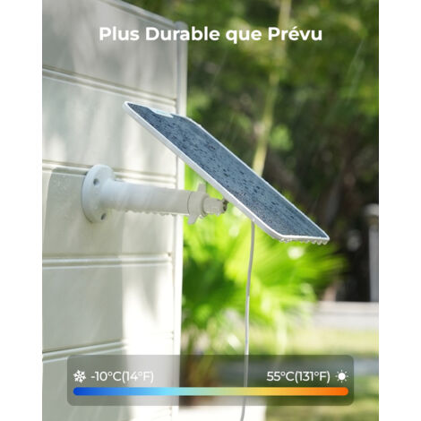 Panneau Solaire 10W Pour Caméra Blink, étanche IP66, Câble 3m, Compatible Reolink Et Sonnettes – Charge Continue