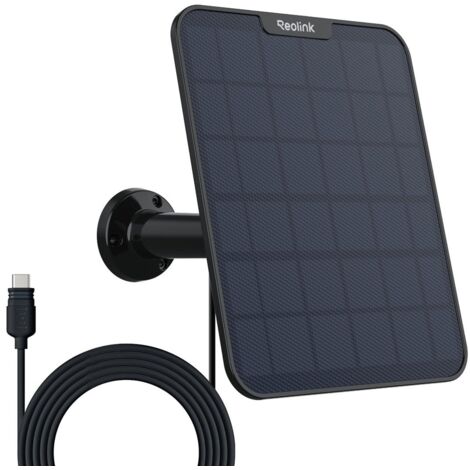 Reolink – Panneau solaire 6W pour caméra de surveillance extérieure – Support réglable 360° – Câble 4m – Résistant aux intempéries – Énergie solaire non-stop