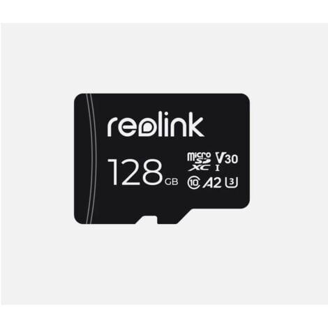 Reolink Carte MicroSD 128Go, Carte Mémoire TF Compatible avec Caméra de Surveillance Reolink, Noir
