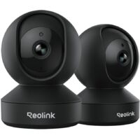 Reolink 2K+ 5MP PTZ Caméra Surveillance 2,4/5GHz WiFi Interieur, Zoom 3X, Audio Bidirectionnel pour Bébé et Animal, Détection de Mouvement & Alertes, Vision Nocturne, E1 Zoom, Noir, 2 Pack