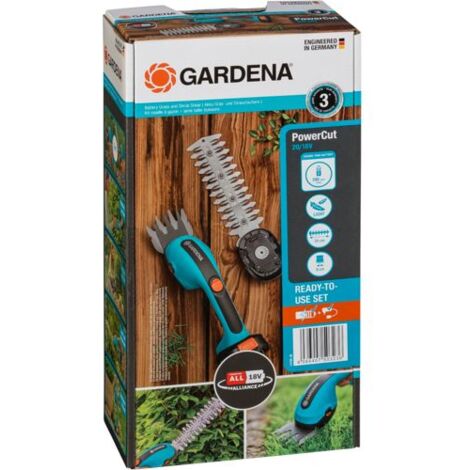 Gardena Akku-Gras- und Strauchschere PowerCut 20/18V P4A Ready-To-Use Set 14750-30