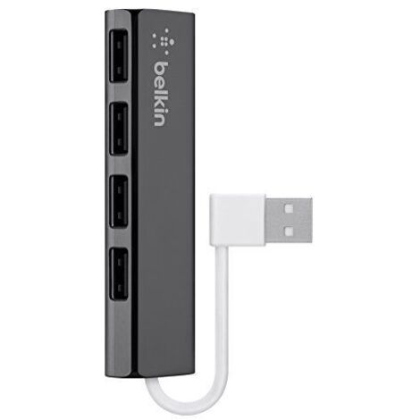 Belkin ultraflacher 4-Port Slim Travel-Hub passiv schw. F4U042BT (1/4)