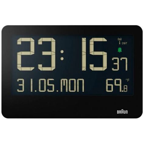 Braun BC 14 schwarz Funk Wanduhr digital