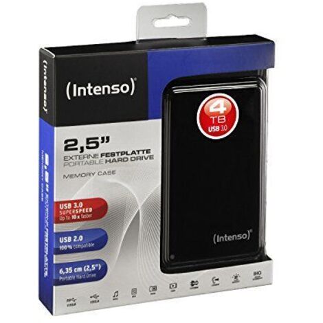 Intenso Memory Case 4TB USB 3.0 externe Festplatte 6,35cm 2,5Zoll schwarz