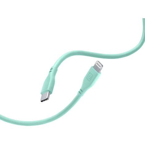 Cellularline Lade- und Datenkabel Soft 120cm USB Type-C auf Apple lightning grü USBDATASOFTC2LMFIG (1/4)