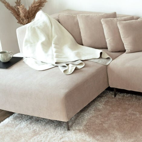 HOME DELUXE - Ecksofa TORINO - 344 x 178 cm Beige  Seitenauslage: Rechts  Sofa Couch Wohnzimmersofa Schlafsofa