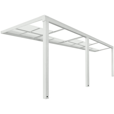 HOME DELUXE - Terrassenüberdachung SOLIS DELUXE  Farbe: Weiß, Größe: 579 x 295 x 233 / 272 cm  Terrassendach Pergola Überdachung Terrassenüberdachung