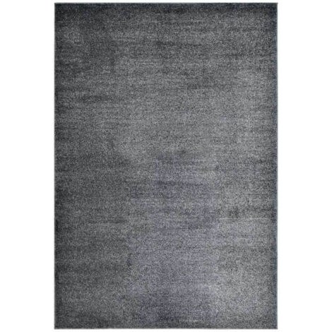 HOME DELUXE - Teppich FOFI - Farbe: Grau, Größe: 230 x 160 cm - Allergikerfreundlich, Floorhöhe: 1,5 cm, 100% Polypropylen Friese I Floorteppich Shaggy Designteppich  Teppich Kurzflor Matte Flor