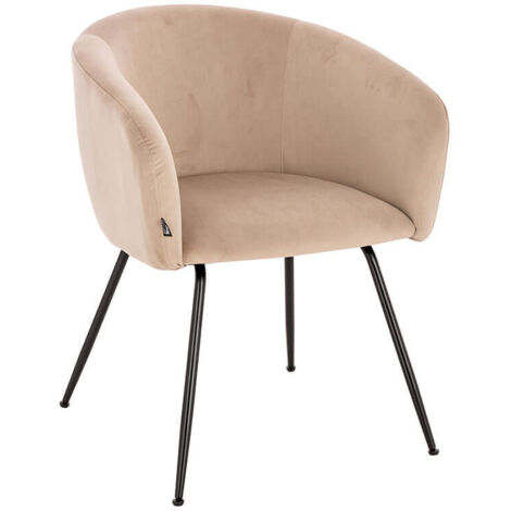HOME DELUXE - Polsterstuhl ARIA - 1 Stück, Farbe: Samt Beige - weiche Polsterung, bis 120 kg belastbar I Küchenstuhl Speisestühle Esszimmerstühle Stuhl Polsterstuhl Esszimmerstuhl Esszimmerstühle