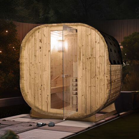 HOME DELUXE - Outdoor Sauna CUBE  Größe: M  Sauna Outdoor-Sauna Holzsauna Im