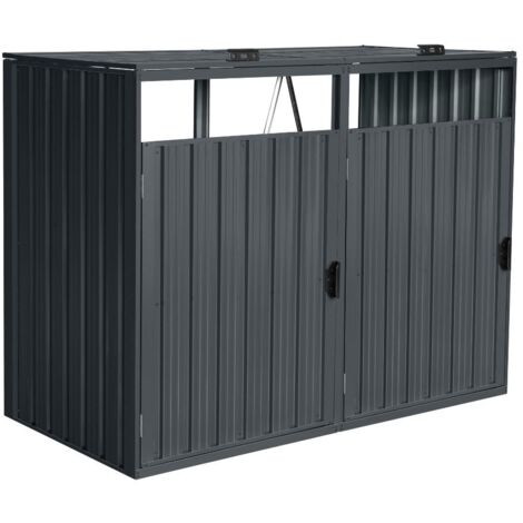 HOME DELUXE - Mülltonnenbox zweitürig CUBO - 2x 240L Menge 2 Mülltonnenbox Mülltonnenerweiterung Mülltonnenaufbewahrung Aufbewahrungsbox