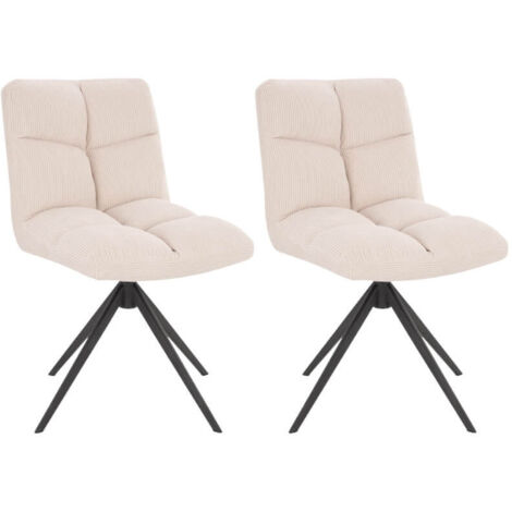 HOME DELUXE - Esszimmerstuhl NODA - 2er Set, Farbe: Cord Creme - 360 Grad drehbar, weiche Polsterung, bis 120 kg belastbar I Küchenstuhl Speisestühle Esszimmerstühle Stuhl Esszimmerstuhl Esszimmerstü (1/5)
