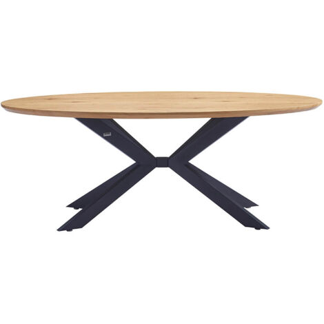 HOME DELUXE - Esstisch Oval AVENTIS inkl. Sternfuß - 200 x 120 cm  Farbe: Light Oak  Tisch Esszimmertische Runder Esstisch