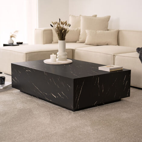 HOME DELUXE - Couchtisch Marmor AMIRI XXL  Farbe: Schwarz, Größe: 120 x 35 x 80 cm  Couchtisch Marmor Marmor Tisch