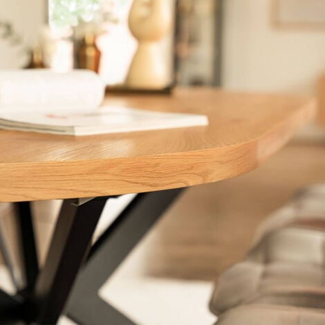 HOME DELUXE - Esstisch Rund Ausziehbar AVENTURA inkl. Sternfuß - 120-160 x 120 cm  Farbe: Light Oak  Tisch Esszimmertische Runder Esstisch
