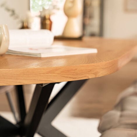 HOME DELUXE - Esstisch Oval Ausziehbar AVENTI inkl. Sternfuß - 160-200 x 100 cm  Farbe: Light Oak  Tisch Esszimmertische Runder Esstisch