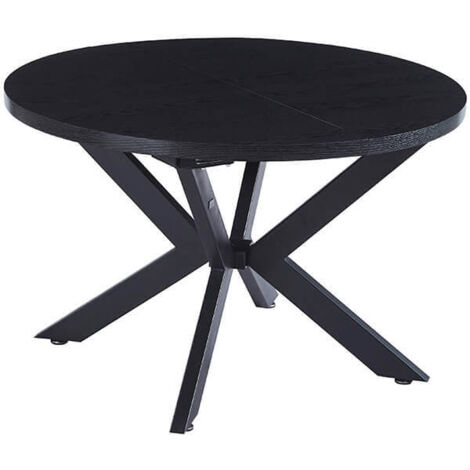 HOME DELUXE Esstisch Rund Ausziehbar AVENTURA inkl. Sternfuß - 120 x 120 cm Dark Oak Küchentisch, Esszimmer, Esszimmertisch  Tisch Esszimmertische Runder Esstisch