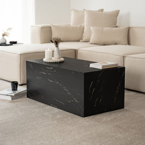 HOME DELUXE - Couchtisch Marmor AMIRI L  Farbe: Schwarz, Größe: 95 x 40 x 50 cm  Couchtisch Marmor Marmor Tisch