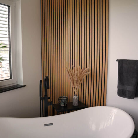 HOME DELUXE - Akustikpaneel SONIC - 80 x 40 cm Farbe: Oiled Oak, Menge: 3 Holz Akustikpaneele Wandpaneel Akustik