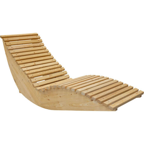 HOME DELUXE Wellenholzliege WOLGA - 60 cm  Holzliege, Gartenliege, Designliege, Sonnenliege  Holzliege, Gartenliege, Sonnenliege