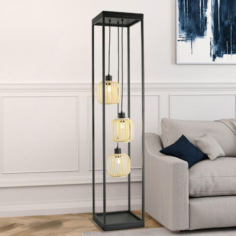 HOME DELUXE Stehlampe ZITA - Schwarz Stehlampe, Industrial Stehlampe, schwarze Lampe (1/2)