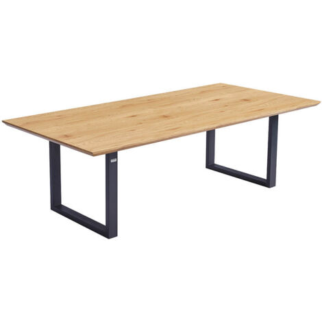 Home Deluxe – Esstisch-Set AVENCIA mit 8 Stühlen IKALO Creme - Farbe: Light Oak, Maße: 240 x 76 x 120 cm, U-Fuß I Essgruppe Ausziehtisch Esszimmermöbel  Tisch Esszimmertische Runder Esstisch