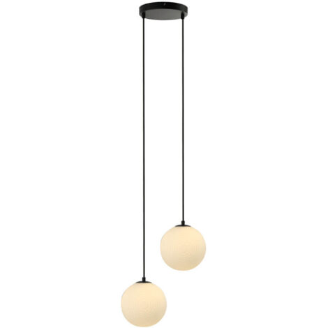 HOME DELUXE Hängeleuchte aus Glas SUNA Weiß - 2-flammig  Pendelleuchte Deckenlampe Hängelampe  Hängeleuchte, Design Hängeleuchte, moderne Hängeleuchte