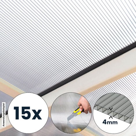 HOME DELUXE - Hohlkammerstegplatten Polycarbonat Doppelstegplatten VARUS - 58 x 118 cm 15er Set  Polycarbonat Stegplatten Hohlkammerplatten Doppelstegplatten