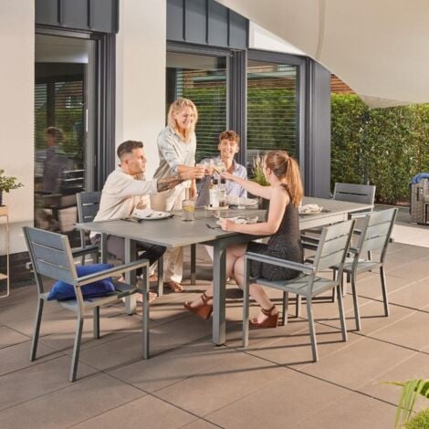 HOME DELUXE - Gartentisch ausziehbar CASA - 160/240 x 100 cm  Lounge Gartenmöbel Gartenmöbel Kunststoff