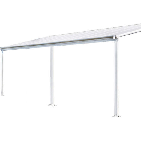 HOME DELUXE - Terrassenüberdachung SOLIS - Weiß - B/T/H: 564 / 557 x 303 / 300 x 278 / 226 cm - inkl. Hohlkammerplatten, Montagematererial I Carport Pavillion Pergola Terrassendach Pergola Überdachu
