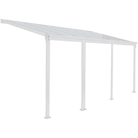 HOME DELUXE - Terrassenüberdachung SOLIS - Weiß - B/T/H: 618 / 625 x 303 / 300 x 278 / 226 cm - inkl. Hohlkammerplatten, Montagematererial I Carport Pavillion Pergola Terrassendach Pergola Überdachun