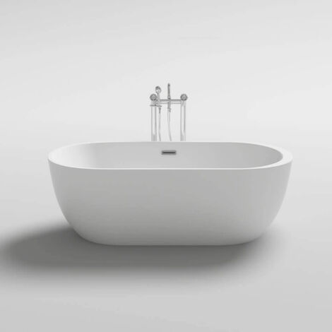 HOME DELUXE - Freistehende Badewanne CODO - 170 x 80 cm Weiß  Farbe: Weiß  Badewanne Acrylwanne Wannen Duschen