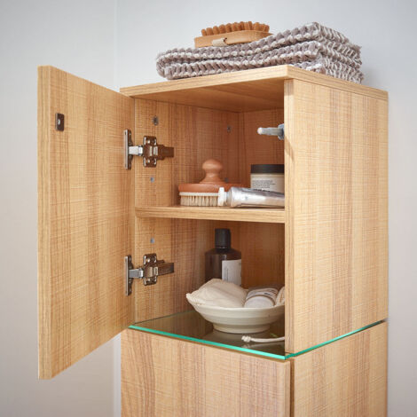 HOME DELUXE - Badmöbel Komplettset WANGEROOGE BIG  Farbe: Holz, Größe: L  Badezimmermöbel Waschtisch Badmöbelset Badezimmer