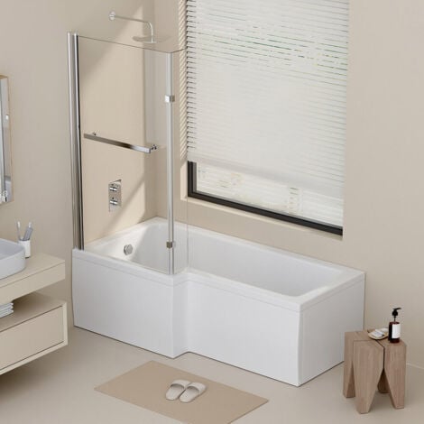 HOME DELUXE - Duschbadewanne ELARA - 170 x 85 cm Rechts  Badewanne Wanne Badewannenaufsatz Duschwand