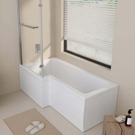 HOME DELUXE - Duschbadewanne ELARA - 170 x 85 cm Rechts  Badewanne Wanne Badewannenaufsatz Duschwand