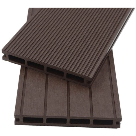 HOME DELUXE - WPC Terrassendielen SAMANA - Dunkelbraun, 10m² - Inkl. Unterkonstruktion und kompl. Zubehör I Terrassenboden Poolumrandung Balkonbelag WPC Terrassenboden Komplettset Terrassendiele