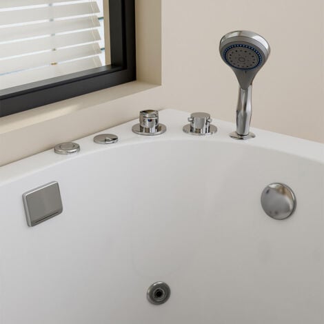 HOME DELUXE - Seniorenbadewanne liegend mit Whirlpoolfunktion VITAL M -  153 x 76 cm  Seitenauslage: Rechts  Seniorenbadewanne Vital Sitzbadewanne Badewanne