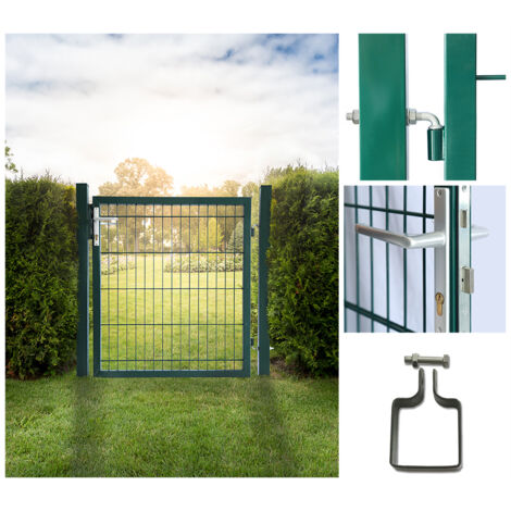 HOME DELUXE - Gartentor PORTARIUS - Farbe: Grün, Höhe 140 cm - inkl. Griff, Schloss und Schlüssel I Gartenpforte Einfahrtstor Hoftür  Gartenzaun Tor