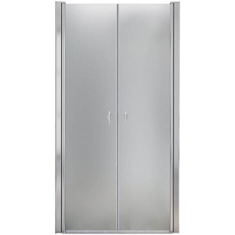 HOME DELUXE - Duschabtrennung LAVEA - Milchglas - Maße: 140 x 195 cm - 6 mm nanobeschichtetes Sicherheitsglas, inkl. Scharniere und Montagematerial I - Duschtür Pendeltür Duschtrennwand Nischentür  Du