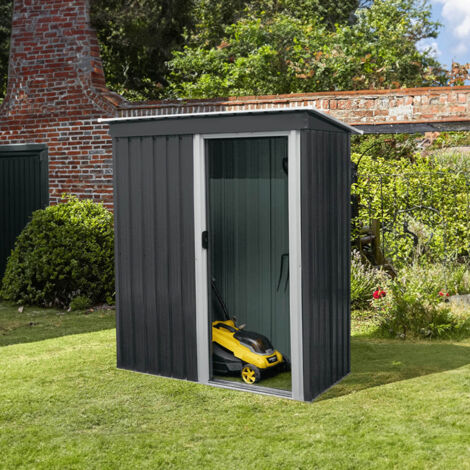 HOME DELUXE - Geräteschuppen BOHIO - Größe: XS - Maße 89 cm x 163 cm x 182 cm, Raumfläche 1,2 m² I Gerätehaus Gartenschuppen Gartenschrank Gerätehaus Metall Gartenhaus Metallschuppen